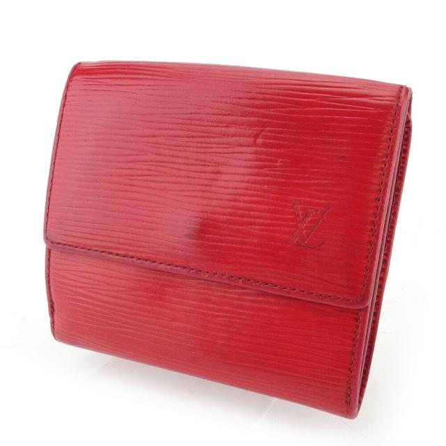 【BIGお買い物ラリー★30%OFFセール中】ルイ・ヴィトン LOUIS VUITTON 二つ折り財布エピ ポルトモネビエカルトクレディ レッド レディース 中古