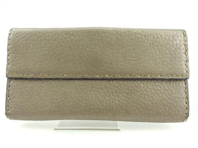フェンディ FENDI 長財布セレリア グレー 灰色 シルバー レディース 中古_1