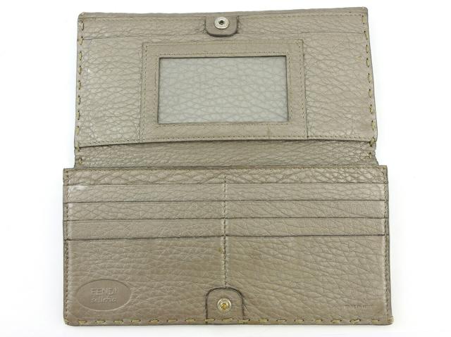 フェンディ FENDI 長財布セレリア グレー 灰色 シルバー レディース 中古_4