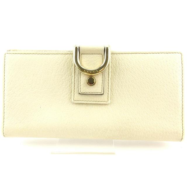 【BIGお買い物ラリー★30%OFFセール中】グッチ GUCCI 長財布アビー ホワイト 白 ベージュ ゴールド レディース 中古