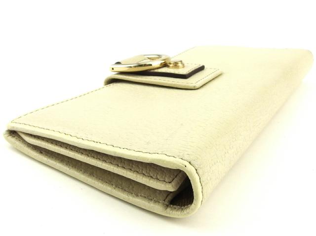 【30％OFF★週末タイムSALE】グッチ GUCCI 長財布アビー ホワイト 白 ベージュ ゴールド レディース 中古_3