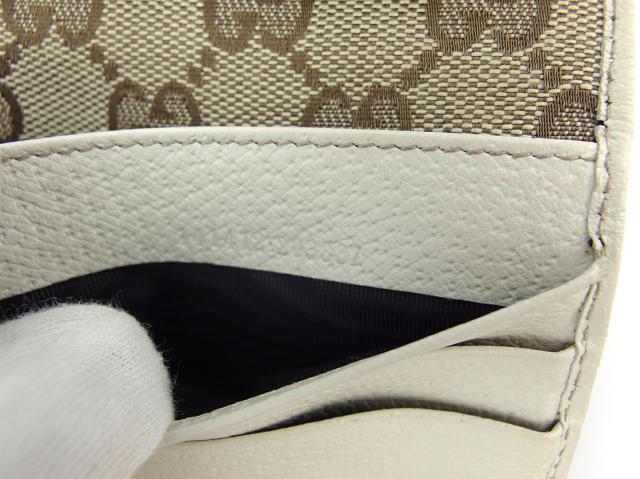 【30％OFF★週末タイムSALE】グッチ GUCCI 長財布アビー ホワイト 白 ベージュ ゴールド レディース 中古_8