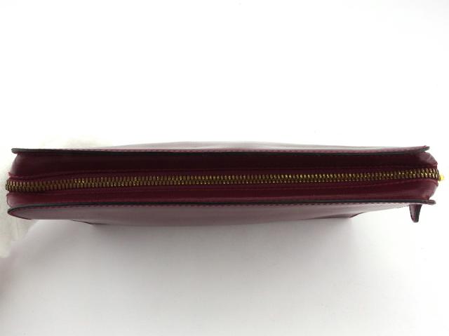 【30％OFF★土日ひと休み大売り出し】カルティエ CARTIER クラッチバッグマストライン ボルドーワイン ゴールド レディース 中古