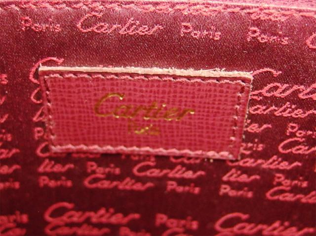 【30％OFF★土日ひと休み大売り出し】カルティエ CARTIER クラッチバッグマストライン ボルドーワイン ゴールド レディース 中古
