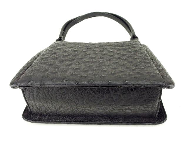 【30％OFF★週末タイムセール】ハンドバッグオーストリッチ ブラック レディース 中古_2