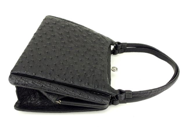 【30％OFF★週末タイムセール】ハンドバッグオーストリッチ ブラック レディース 中古_3