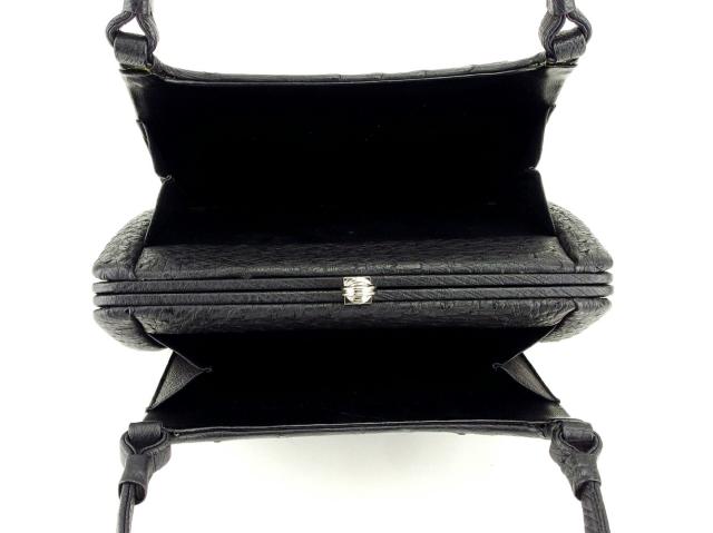 【30％OFF★週末タイムセール】ハンドバッグオーストリッチ ブラック レディース 中古_5