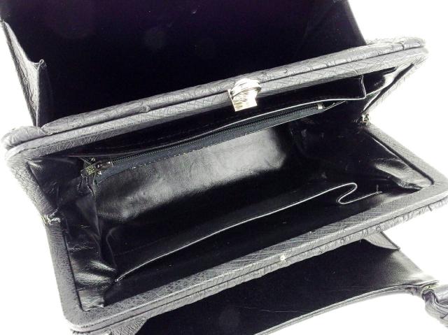 【30％OFF★週末タイムセール】ハンドバッグオーストリッチ ブラック レディース 中古_6