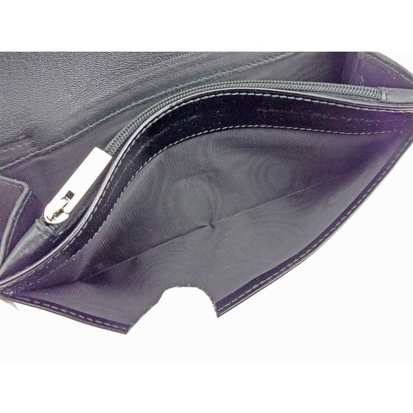 【週末タイムSALE★30%OFF】サルヴァトーレフェラガモ Salvatore Ferragamo 長財布ヴァラリボン ブラック シルバー レディース 中古