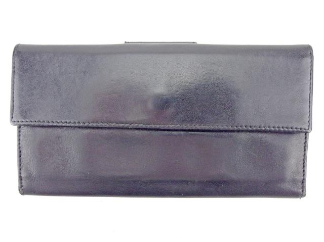 【30％OFF★週末タイムSALE】フェンディ FENDI 長財布FFプレート ブラック シルバー レディース 中古_1