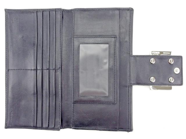 【30％OFF★週末タイムSALE】フェンディ FENDI 長財布FFプレート ブラック シルバー レディース 中古_4