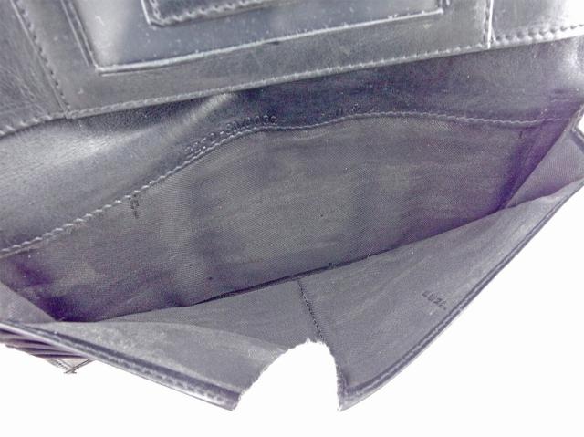 【30％OFF★週末タイムSALE】フェンディ FENDI 長財布FFプレート ブラック シルバー レディース 中古_6