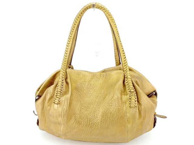 【GWタイムセール】サルヴァトーレフェラガモ Salvatore Ferragamo トートバッグガンチーニ ゴールド レディース 中古_1
