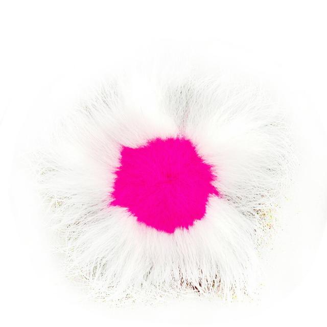 【週末タイムセール】フェンディ FENDI ブローチファー ピンク ホワイト 白 レディース 中古