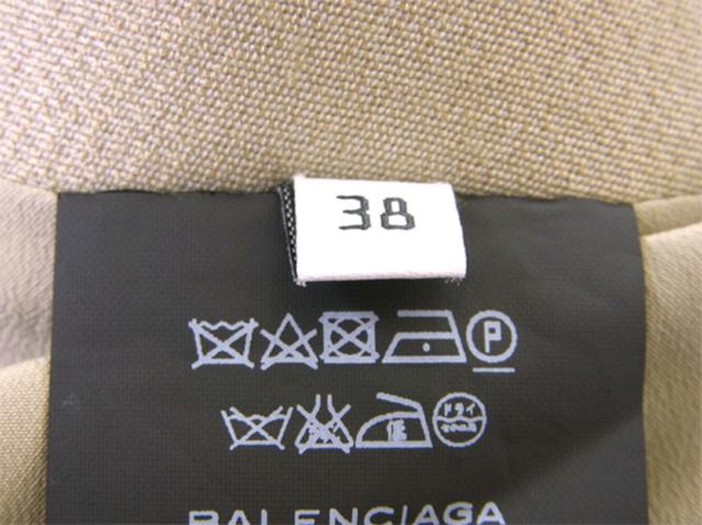 【GWタイムセール】バレンシアガ BALENCIAGA スカートタックフレアー ♯38サイズ ベージュ グリーン系 レディース 中古_9