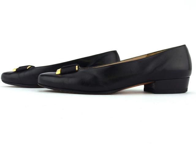【30％OFF★週末タイムセール】サルヴァトーレフェラガモ Salvatore Ferragamo パンプス ブラック レディース 中古