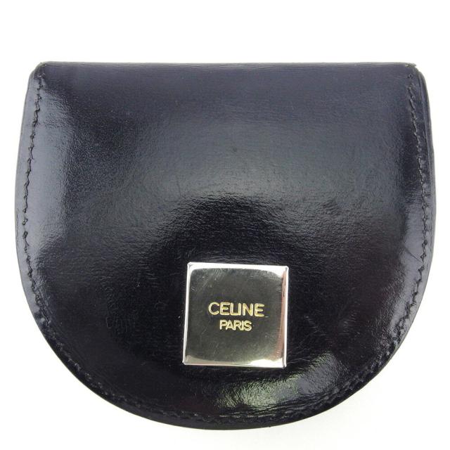 【BIGお買い物ラリー★30%OFFセール中】セリーヌ CELINE ケースロゴプレート ブラック シルバー ゴールド レディース 中古