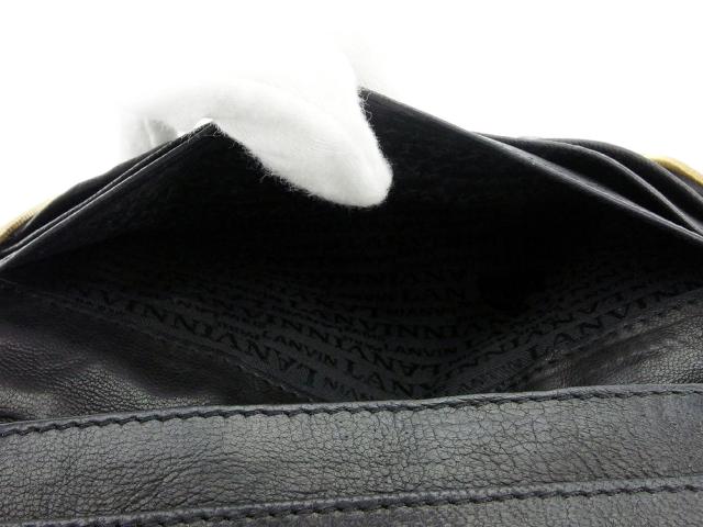 【30％OFF★土日ひと休み大売り出し】ランバン LANVIN クラッチバッグキルティング ウォレット 紙入れ 黒いこと ゴールド レディース 中古