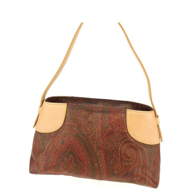【BIGお買い物ラリー★30%OFFセール中】エトロ ETRO ハンドバッグペイズリー ブラウン系 ベージュ シルバー レディース 中古