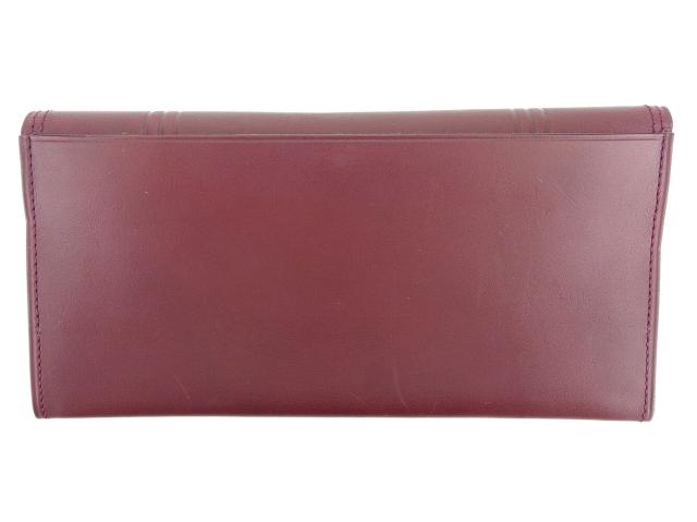 サンローラン SAINT LAURENT 長財布YSLロゴ ボルドー レディース 中古_1