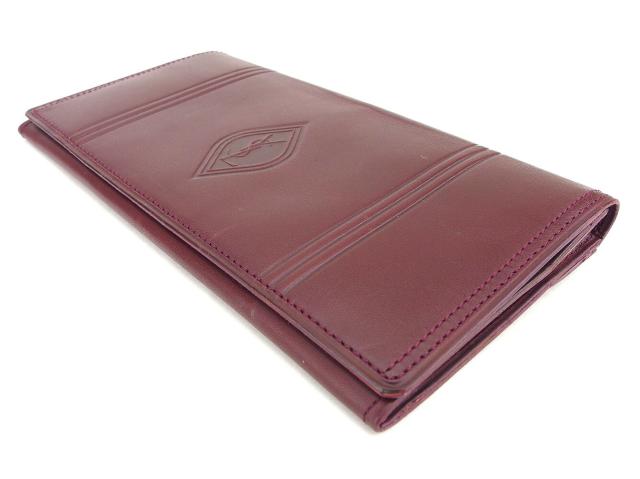 サンローラン SAINT LAURENT 長財布YSLロゴ ボルドー レディース 中古_2