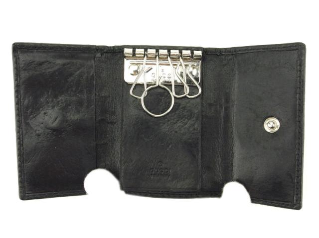 グッチ GUCCI キーケースグッチシマ インターロッキングG ブラック