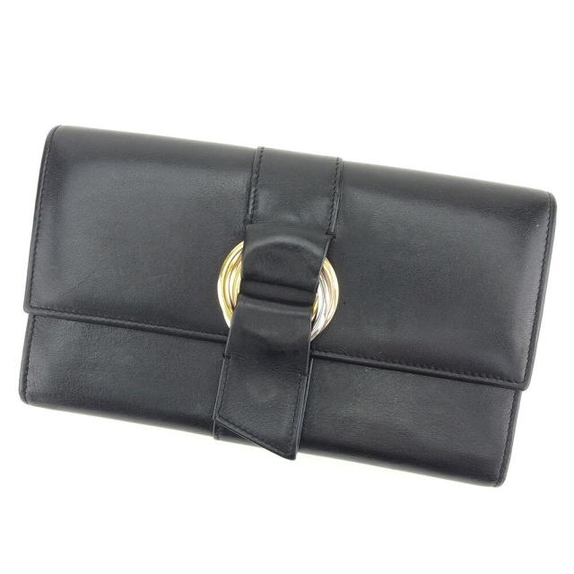 Cartier カルティエ 二つ折り財布 ブラック ブランド レディース Cartier - カルティエ マストライン 二つ折り財布 レディース