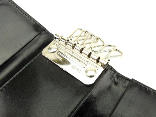 プラダ PRADA キーケーストライアングルロゴ キルティング ステッチ ブルー ブラック シルバー レディース 中古_5