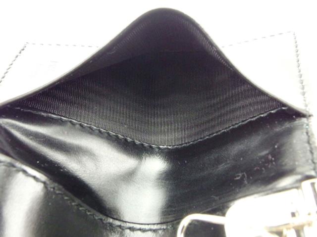 プラダ PRADA キーケーストライアングルロゴ キルティング ステッチ ブルー ブラック シルバー レディース 中古_6