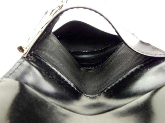 プラダ PRADA キーケーストライアングルロゴ キルティング ステッチ ブルー ブラック シルバー レディース 中古_7