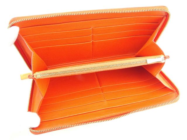 セリーヌ CELINE 長財布 オレンジ レッド レディース 中古