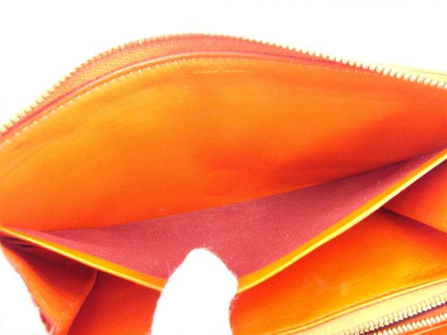 セリーヌ CELINE 長財布 オレンジ レッド レディース 中古