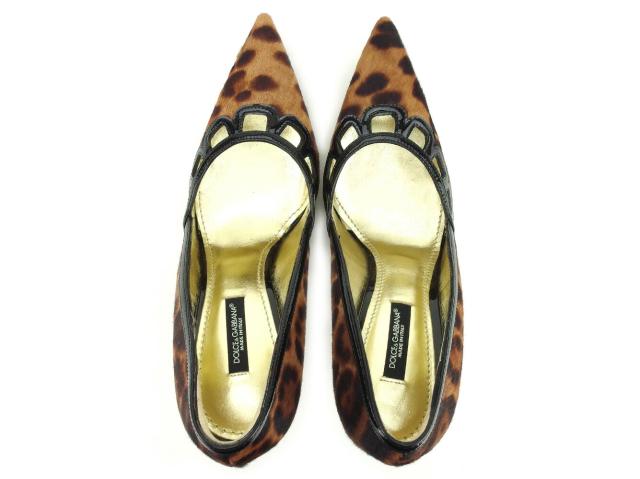 【週末セール★30％OFF】ドルチェアンドガッバーナ DOLCE&GABBANA パンプスレオパード #35ハーフ ブラウン ブラック レディース 中古_2