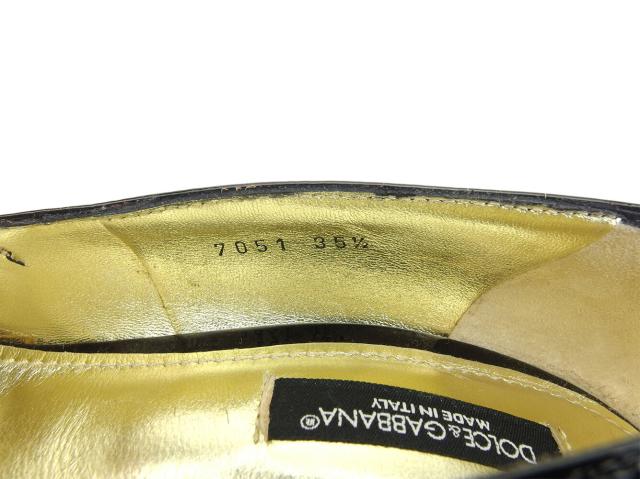 【週末セール★30％OFF】ドルチェアンドガッバーナ DOLCE&GABBANA パンプスレオパード #35ハーフ ブラウン ブラック レディース 中古_8