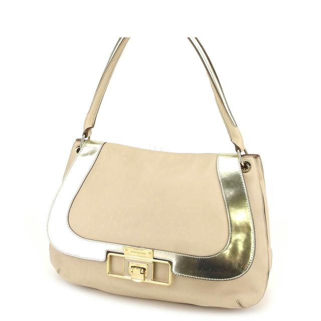 【BIGお買い物ラリー★30%OFFセール中】アニヤ・ハインドマーチ Anya Hindmarch ショルダーバッグ ベージュ ゴールド レディース 中古