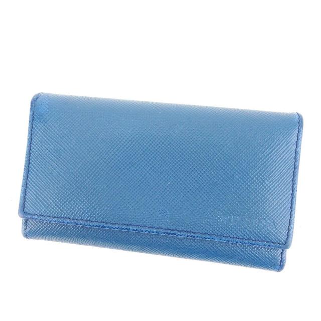 【BIGお買い物ラリー★30%OFFセール中】プラダ PRADA キーケース ブルー レディース 中古
