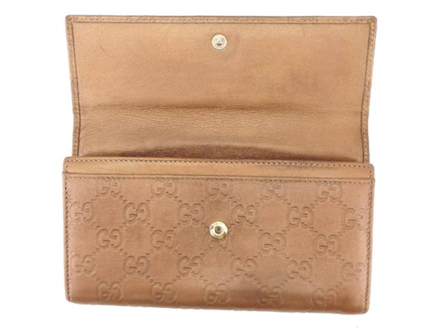 【30％OFF★週末タイムSALE】グッチ GUCCI 長財布グッチシマ ブラウン レディース 中古_4