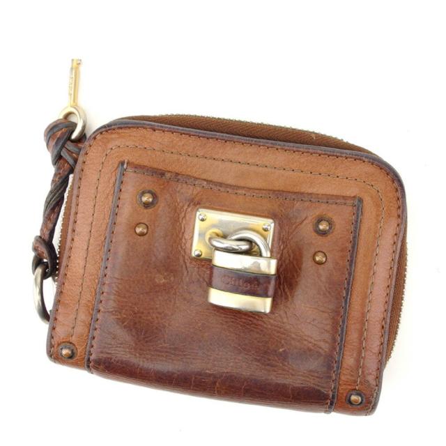 【BIGお買い物ラリー★30%OFFセール中】クロエ Chloe 二つ折り財布ミニパディントン ライトブラウン レディース 中古