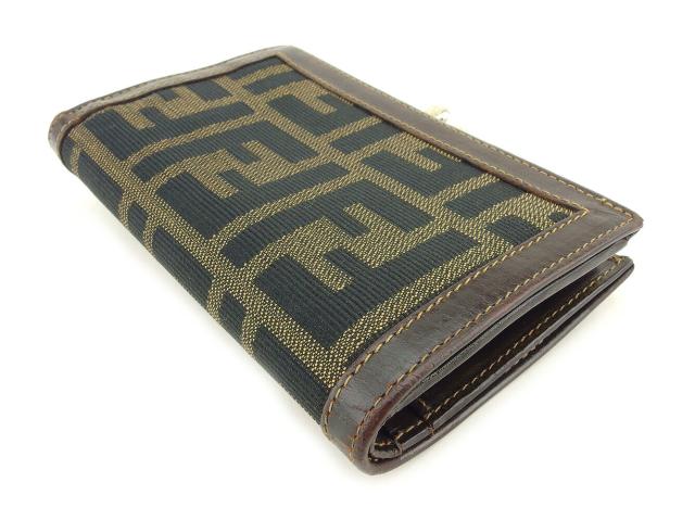 FENDI フェンディ グレー グレージュ 三つ折り財布 コンパクト ミニ財布 FENDI フェンディ グレー グレージュ 三つ折り財布 コンパクト ミニ