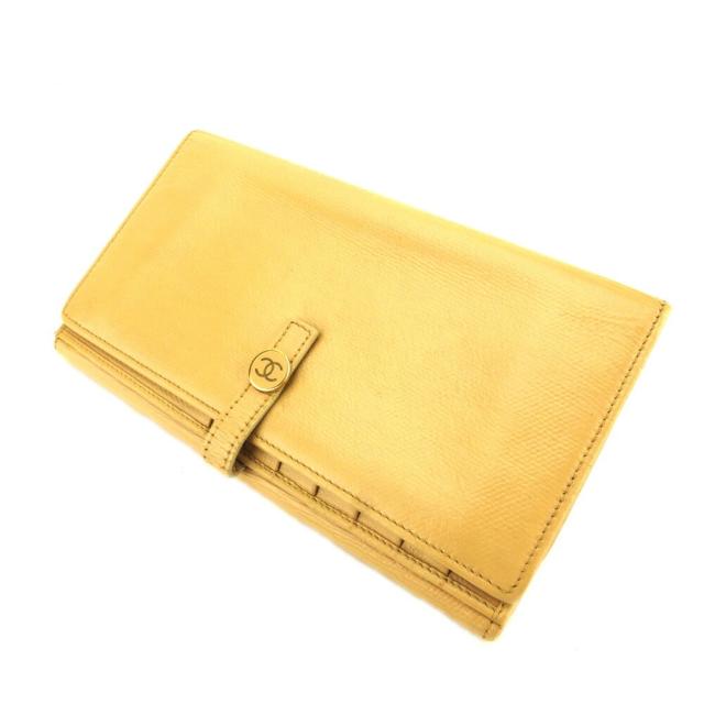 シャネル CHANEL 長財布ココボタン オールドシャネル ベージュ