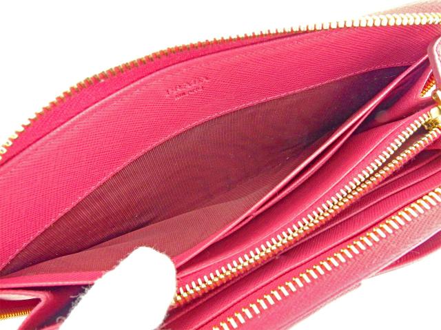 ☆PRADA☆ リボンモチーフ型押しレザーラウンド長財布 PRADA リボン二