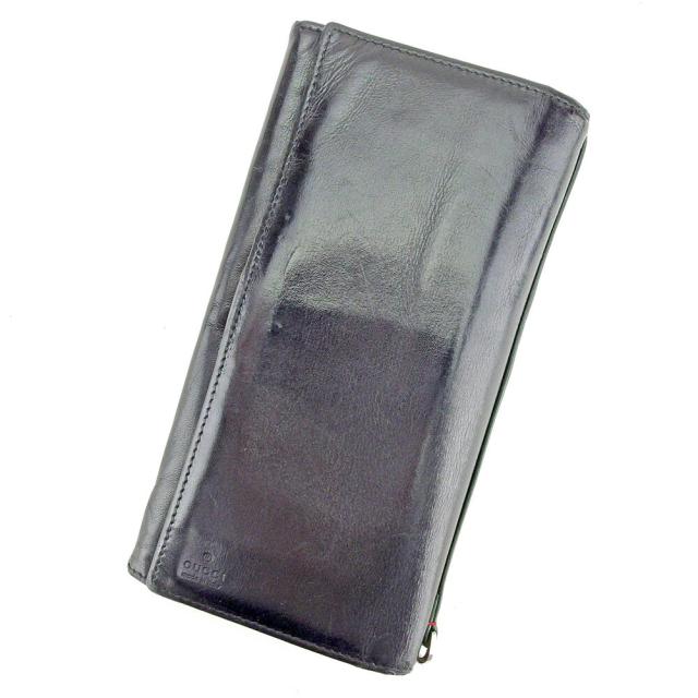 【BIGお買い物ラリー★30%OFFセール中】グッチ GUCCI 長財布シェリー ブラック レディース 中古