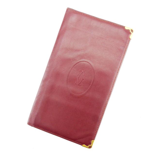 【BIGお買い物ラリー★30%OFFセール中】カルティエ CARTIER 札入れマストライン ボルドー レディース 中古
