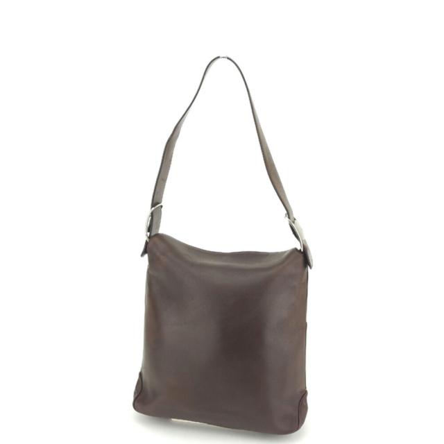 【BIGお買い物ラリー★30%OFFセール中】サルヴァトーレフェラガモ Salvatore Ferragamo ショルダーバッグヴァラ ブラウン シルバー レディース 中古