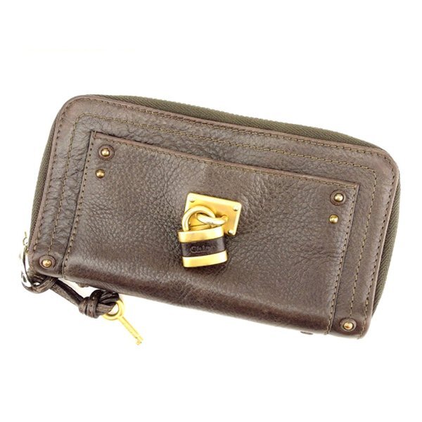 【BIGお買い物ラリー★30%OFFセール中】クロエ Chloe 長財布パティントン ブラウン レディース 中古