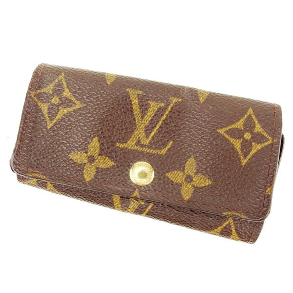 【BIGお買い物ラリー★30%OFFセール中】ルイ・ヴィトン LOUIS VUITTON キーケースモノグラム ミュルティクレ4 ブラウン レディース 中古