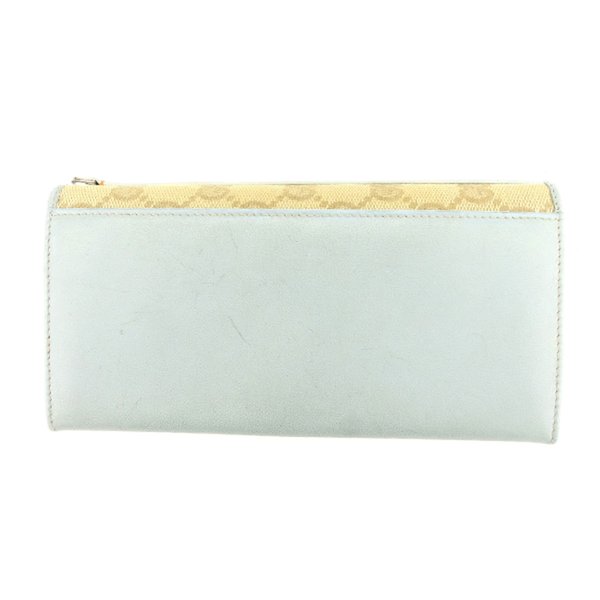 グッチ GUCCI 長財布ＧＧキャンバス ブルー ベージュ レディース 中古_1