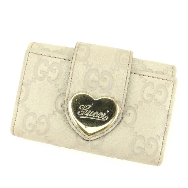 【BIGお買い物ラリー★30%OFFセール中】グッチ GUCCI キーケースグッチシマ ベージュ レディース 中古