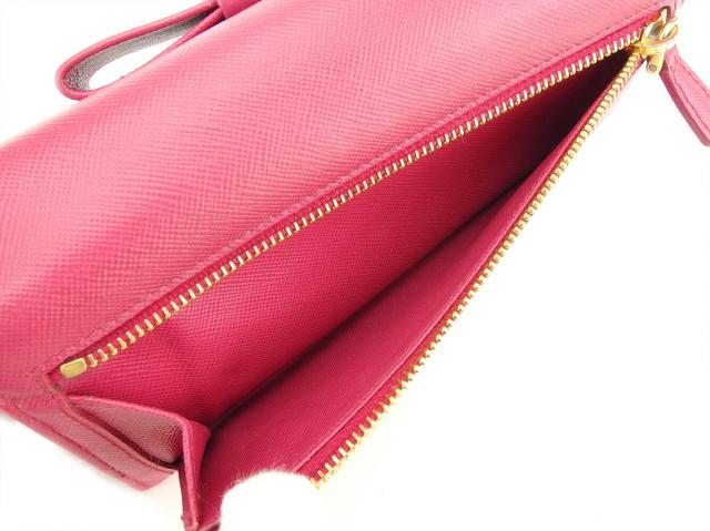 プラダ PRADA 長財布リボンモチーフ ピンク レディース 中古の通販はau