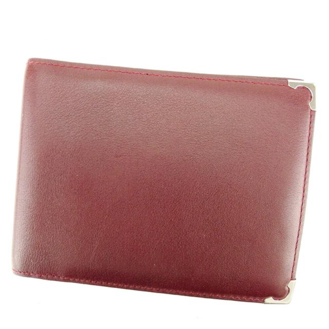 【BIGお買い物ラリー★30%OFFセール中】カルティエ CARTIER 札入れ ボルドー レディース 中古